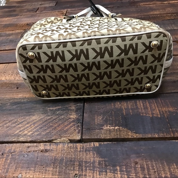 Michael Kors Leather Trim Fabric Tote Handbag - Picture 5 of 7